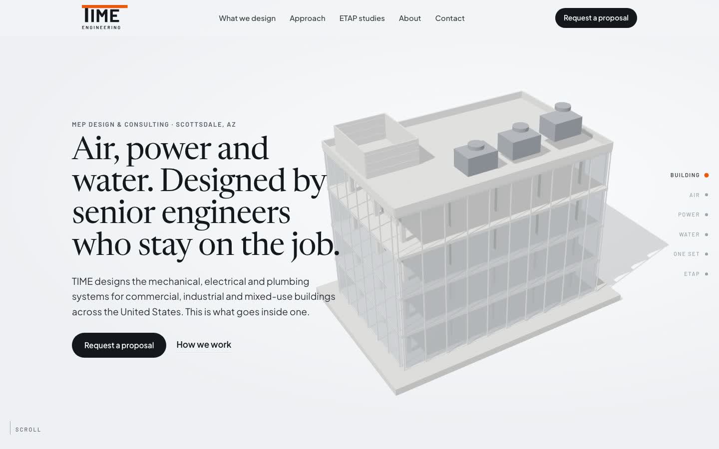 Time Engineering website on a laptop screen